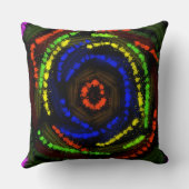 farbenfrohe Linien auf schwarz dekorierten Kissen (Rückseite)