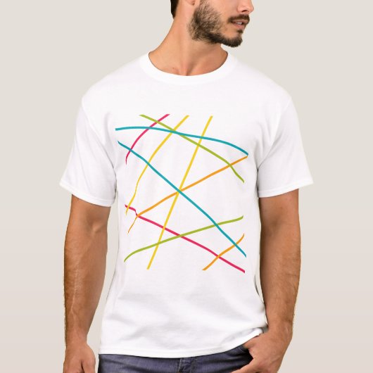 Farbenfrohe Linien geometrisches Design Männergest T-Shirt (Vorderseite)