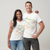 Farbenfrohe Linien geometrisches Design Männergest T-Shirt (Unisex)