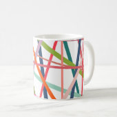 Farbenfrohe Linien Kaffeetasse (VorderseiteRechts)