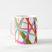 Farbenfrohe Linien Kaffeetasse (Vorderseite Links)