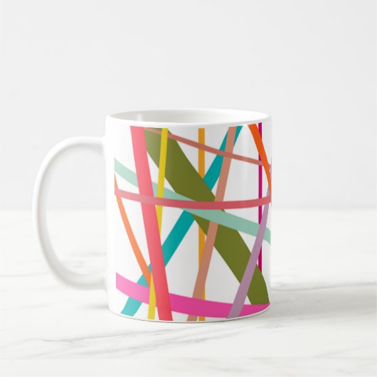 Farbenfrohe Linien Kaffeetasse (Links)