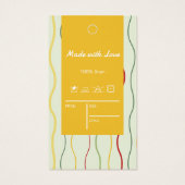 Farbenfrohe Linien Kleidungsgröße Preis Hängelmark (Rückseite)