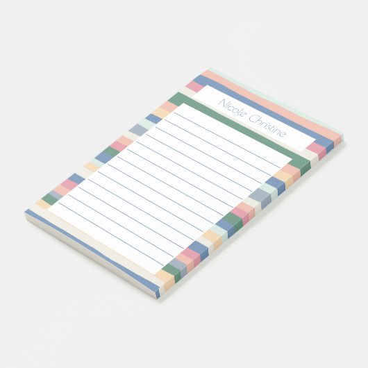 Farbenfrohe Linien Muster angefertigt Editor Post-it Klebezettel (angewinkelt)