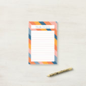 Farbenfrohe Linien Muster angefertigt Editor Post-it Klebezettel (Auf Schreibtisch)