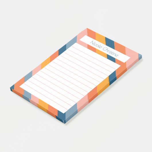 Farbenfrohe Linien Muster angefertigt Editor Post-it Klebezettel (angewinkelt)
