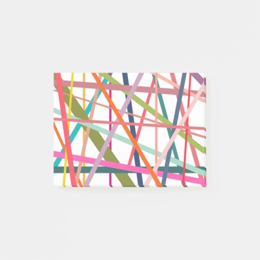 Farbenfrohe Linien  Post-it Klebezettel (Vorderseite)