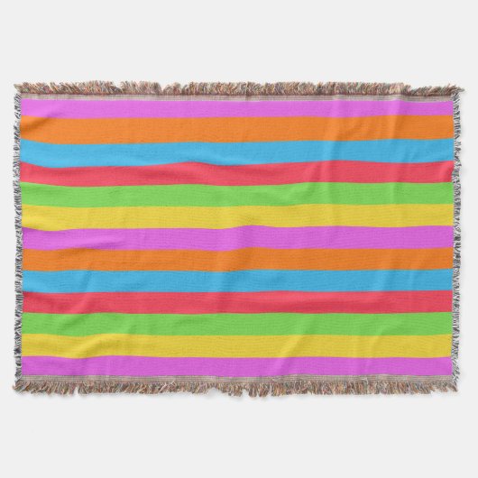 Farbenfrohe Linien Rainbow Patel Farbe Decke (Vorderseite)