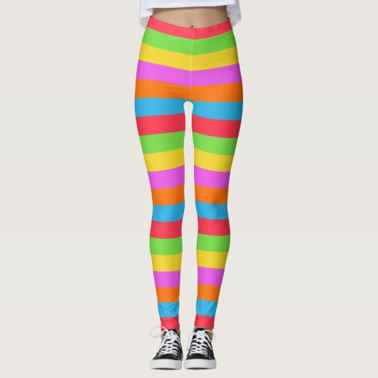 Farbenfrohe Linien Rainbow Patel Farbe Leggings (Vorderseite)