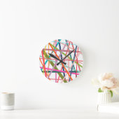 Farbenfrohe Linien Runde Wanduhr (Zuhause)