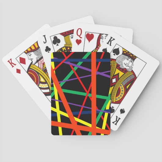 Farbenfrohe Linien Spielkarten (Rückseite)