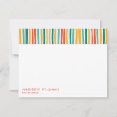 Farbenfrohe Linien Stilvolle moderne Notizkarte Mitteilungskarte (Vorderseite)