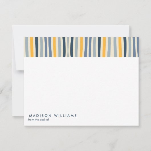 Farbenfrohe Linien Stilvolle moderne Notizkarte Mitteilungskarte (Vorderseite)