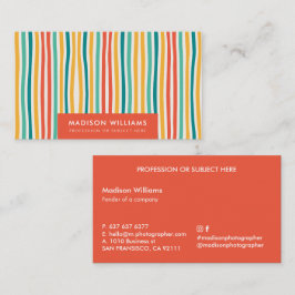 Farbenfrohe Linien Stilvolle Trendy Modern Busines Visitenkarte