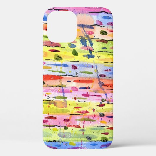 Farbenfrohe Linien Wasserfarben Abstrakt Case-Mate iPhone Hülle (Rückseite)