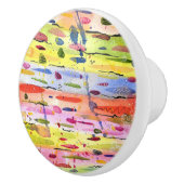 Farbenfrohe Linien Wasserfarben Abstrakt Keramikknauf (Rechts)