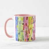 Farbenfrohe Linien Wasserfarben Abstrakt Tasse (Links)