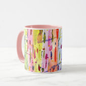 Farbenfrohe Linien Wasserfarben Abstrakt Tasse (Vorderseite Links)
