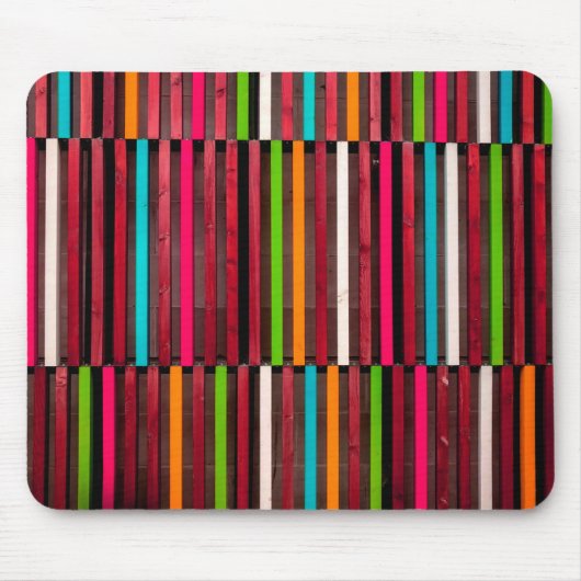 Farbenfrohe Linien Wood Blue Orange Muster Fun Mousepad (Vorne)