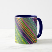 Farbenfrohe Linienmuster-Kaffeetasse Tasse (VorderseiteRechts)