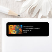 Farbenfrohe Lion Head Portrait Oil Painting (Insitu)