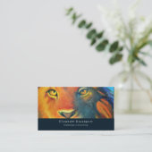 Farbenfrohe Lion Head Portrait Oil Painting Visitenkarte (Stehend Vorderseite)