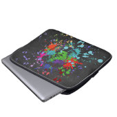 Farbenfrohe Lion Paint Artistic Splash Laptopschutzhülle (Vorne Knopf)