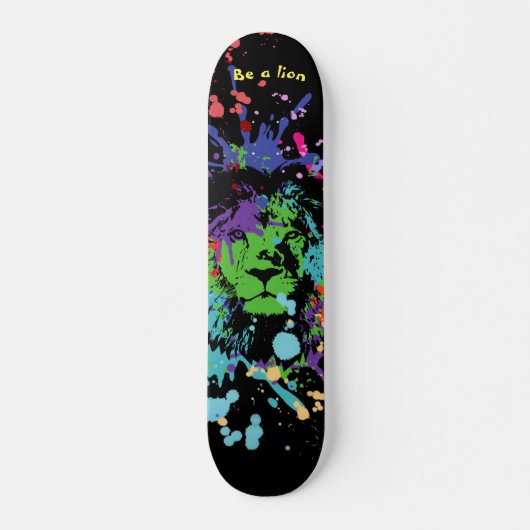 Farbenfrohe Lion Paint Artistic Splash Skateboard (Vorne)