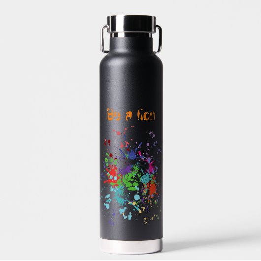 Farbenfrohe Lion Paint Artistic Splash Trinkflasche (Vorne)