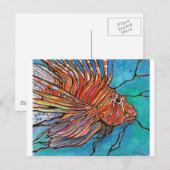 Farbenfrohe Lionfische "Stains Glass" Art! Postkarte (Vorne/Hinten)