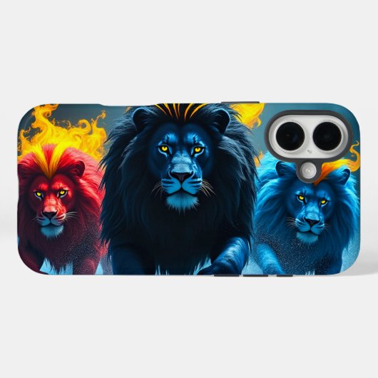 Farbenfrohe Lions Fall Case-Mate iPhone Hülle (Rückseite (Horizontal))