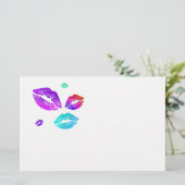 Farbenfrohe Lippen Briefpapier (Stehend Vorderseite)