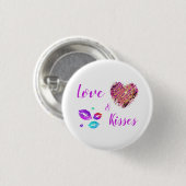 Farbenfrohe Lippen mit Liebe & Kisses Button (Vorne & Hinten)