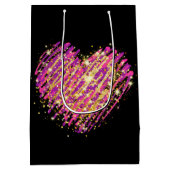 Farbenfrohe Lippen mit Liebe & Kisses Mittlere Geschenktüte (Rückseite)