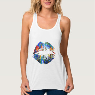 Farbenfrohe Lippen Tank Top