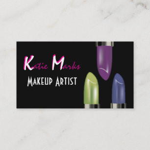 Farbenfrohe Lipsticks Makeup Artist Business Card Visitenkarte