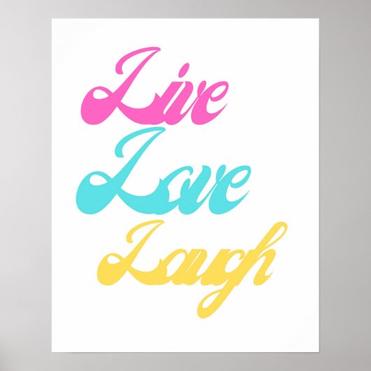 Farbenfrohe Live-Liebe Laugh Script Poster | fröhl (Vorne)