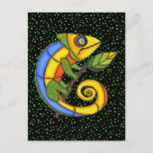 Farbenfrohe Lizard an einer Zweigniederlassung Postkarte (Vorderseite)