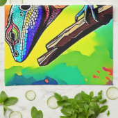 Farbenfrohe Lizard Art Design Geschirrtuch (Gefaltet)