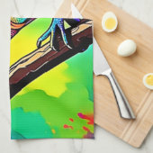 Farbenfrohe Lizard Art Design Geschirrtuch (Viertel Falte)