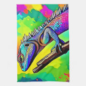 Farbenfrohe Lizard Art Design Geschirrtuch (Vertikal)