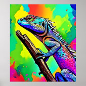 Farbenfrohe Lizard Art Design Poster (Vorne)