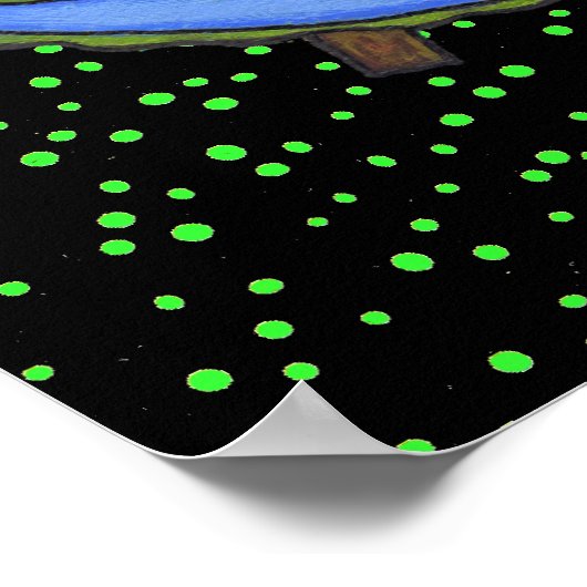 Farbenfrohe Lizard auf einer Zweigstelle Original Poster (Ecke)