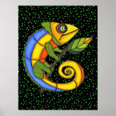 Farbenfrohe Lizard auf einer Zweigstelle Original Poster (Vorne)