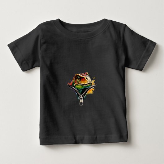 Farbenfrohe Lizard Head Entzipping Effect Baby T-shirt (Vorderseite)