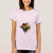 Farbenfrohe Lizard Head Entzipping Effect T-Shirt (Vorderseite)