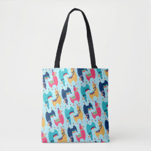 Farbenfrohe Llama Alpaca Lama Tiermuster Tasche