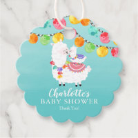 Farbenfrohe Llama Mama Baby Dusche Gefallen