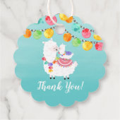 Farbenfrohe Llama Mama Baby Dusche Gefallen Geschenkanhänger (Rückseite)