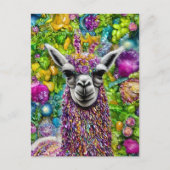 Farbenfrohe Llama Postkarte (Vorderseite)